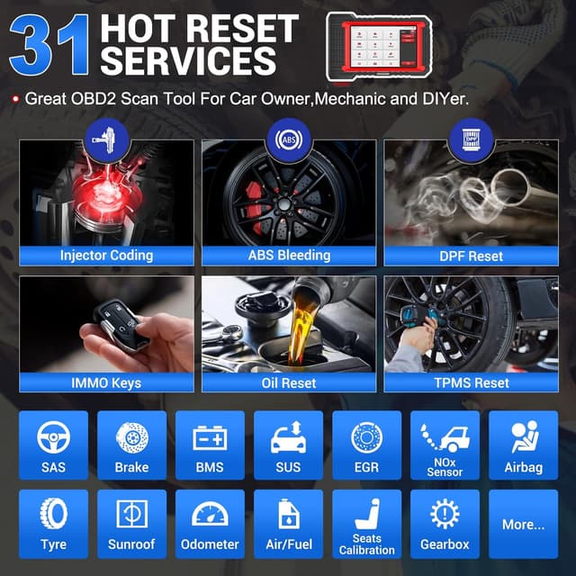 Detalle de KINGBOLEN K7 bi-directional OBD2 diagnostic tool with ECU coding and 36+ reset services