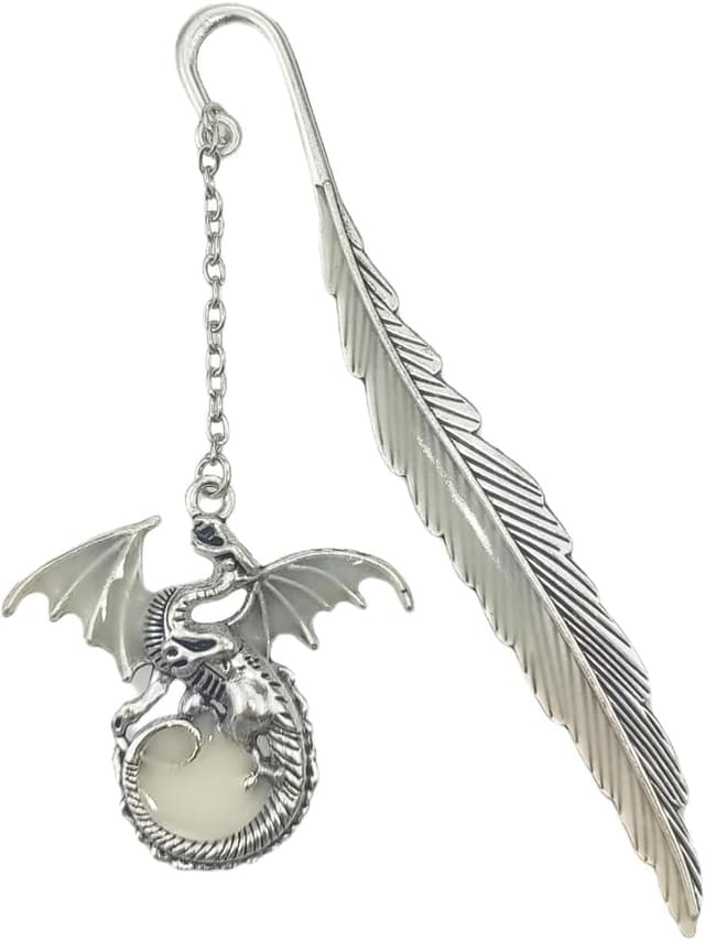 Imagen de Weenwill Dragon Bookmark Metal Bookmark with Dragon Pendant en OfertitasTOP