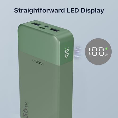 Detalle 2 de JUOVI J2651 Power Bank 35W ⚡ Batería 20000mAh Verde