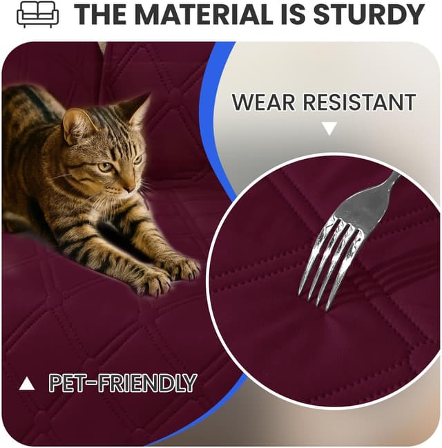 Thumbnail 6 de Ystyle copridivano impermeabile reversibile angolare con penisola per 4 posti (L 280 cm) borgogna
