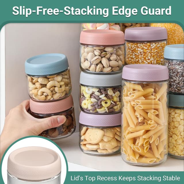 Detalle 2 de NETANY 6-pack 8oz Glass Jars with Airtight Lids