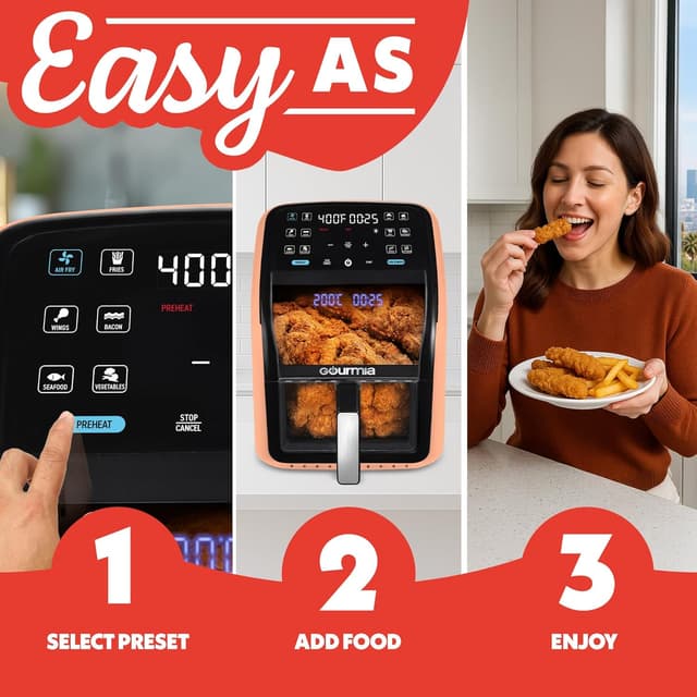 Thumbnail 2 de Gourmia Air Fryer 7 QT with Guided Cooking