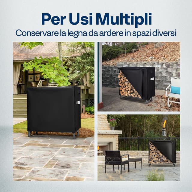 Thumbnail 5 de VIVOHOME Portalegna da esterno 122×35×122 cm in metallo 🌲