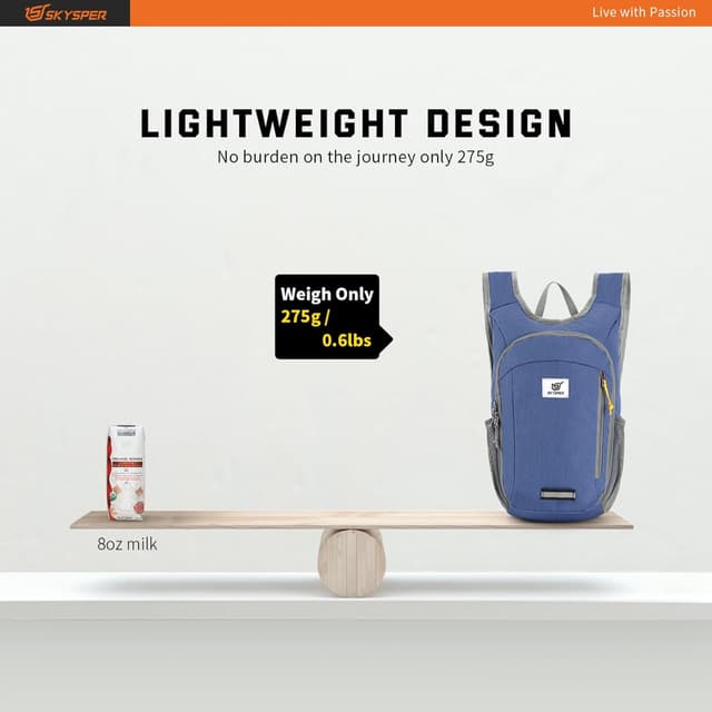 Detalle 2 de SKYSPER Small Daypack 10L lightweight foldable