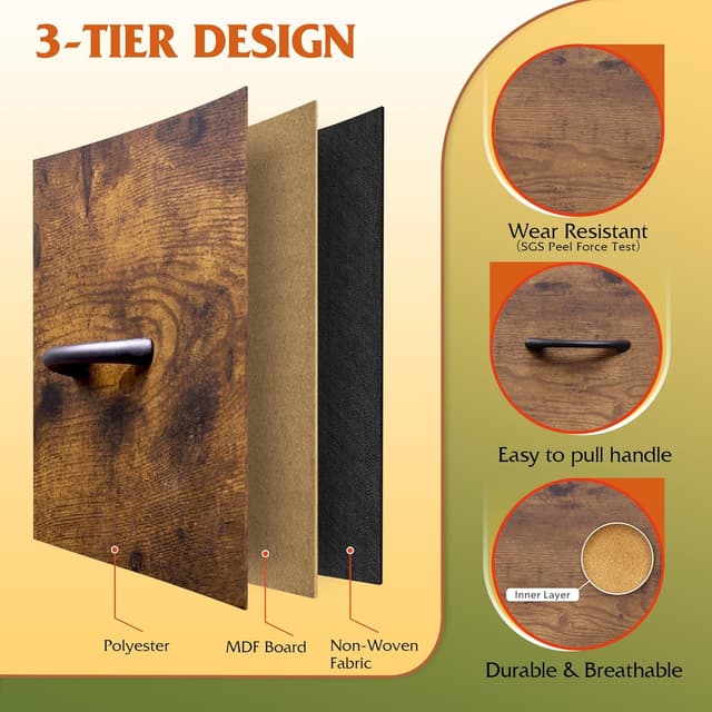 Thumbnail 5 de WLIVE 5-Drawer Fabric Dresser 47.5"