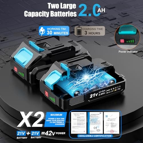 Detalle de KUZUPRO desbrozadora a batería 21V 400 W