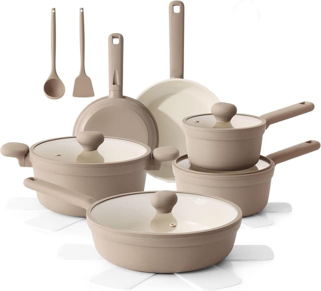 Detalle de SENSARTE Ceramic Nonstick Cookware Set 17pc