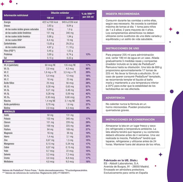 Thumbnail 5 de PediaSure Fresa 850g | Complemento Alimenticio para Niños