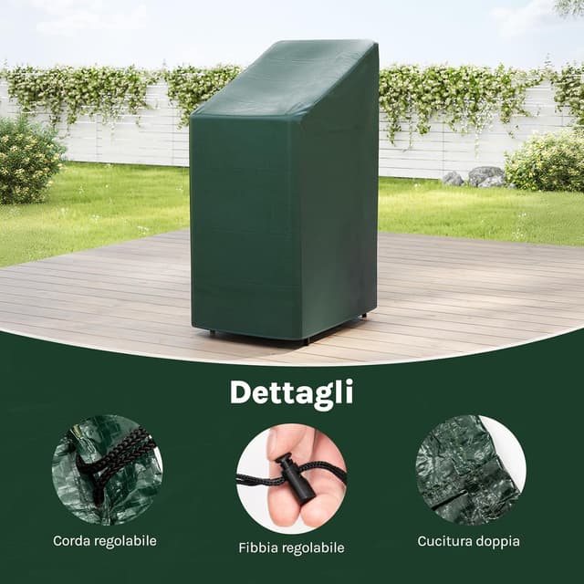 Detalle 2 de WOLTU Copertura protettiva per sedie e sdraio da esterno in PE, telo anti-UV impermeabile 68x96x110/150 cm