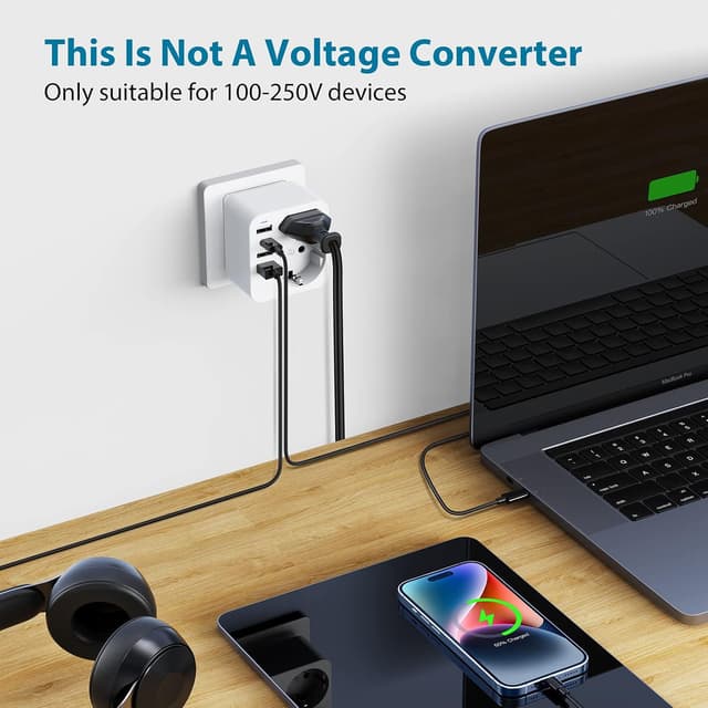 Thumbnail 6 de USA Reiseadapter mit 3 USB + USB-C (bis 3,4 A) für Deutschland/Europa-Stecker