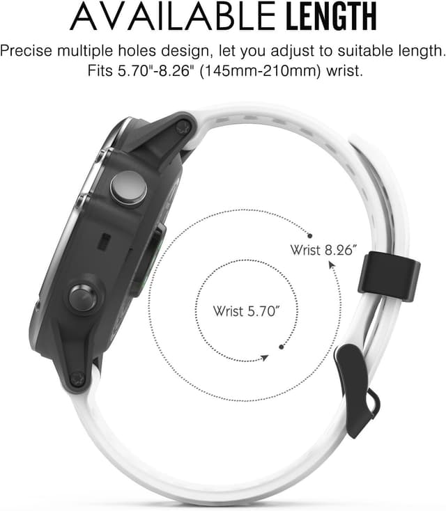 Detalle de MoKo silicone watch strap replacement compatible with Garmin Fenix 3/3 HR and Fenix 5X series