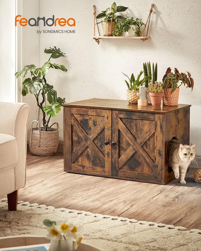 Detalle 2 de Feandrea Mueble Arenero para Gatos 80x53x50 cm