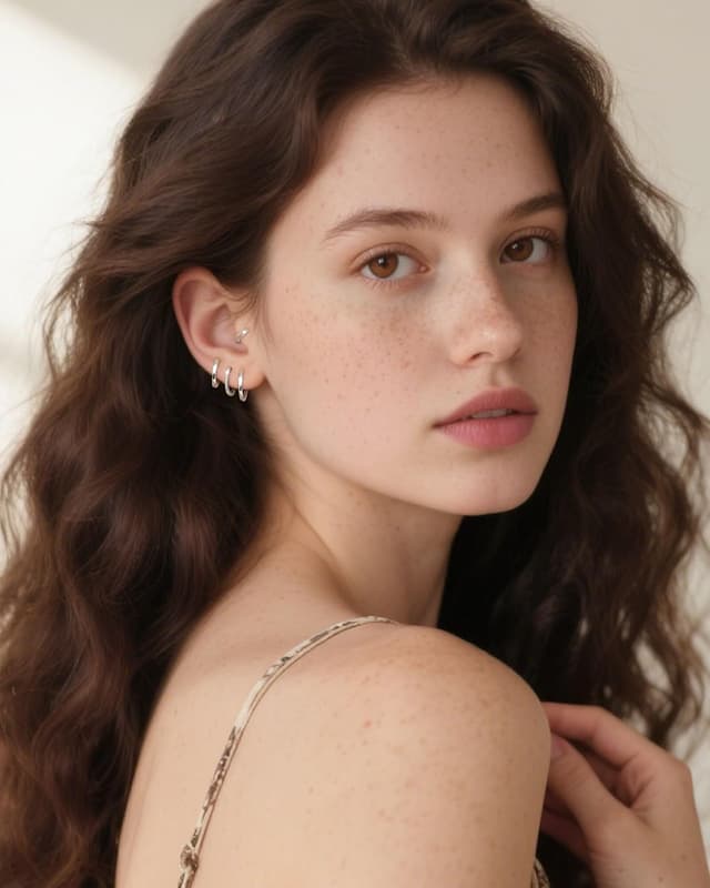 Detalle de BVLAGIDA 4 paires de créoles en argent 925 (argent/or) — hypoallergéniques pour plusieurs piercings