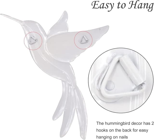 Detalle de 2er-Set Kolibri 3D Metall-Wanddeko zum Aufhängen (Vögel), Outdoor Garten Metallskulptur