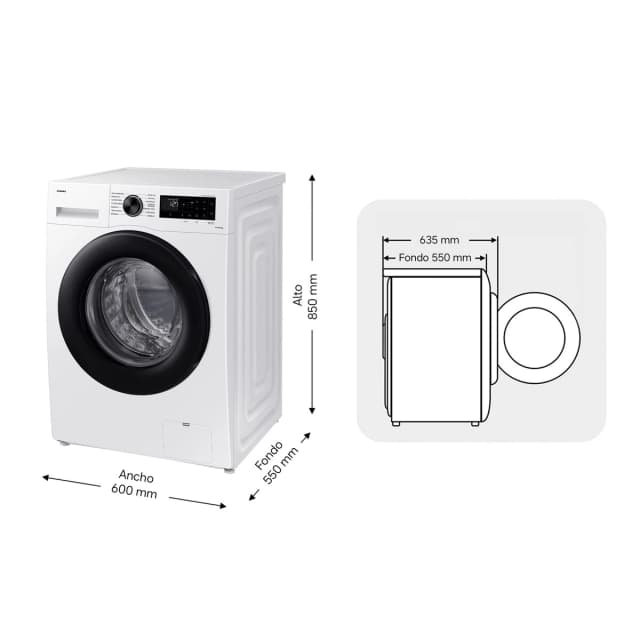 Detalle 2 de Samsung WW90CGC04DAEEC (reacondicionada grado C) lavadora 9 kg con Ecobubble y 1.400 rpm