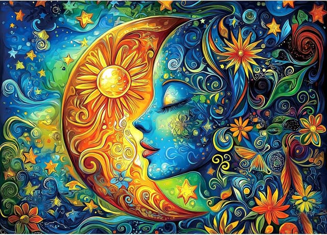 Detalle de Moon 1000-Piece Puzzle Blue Girl 🧩