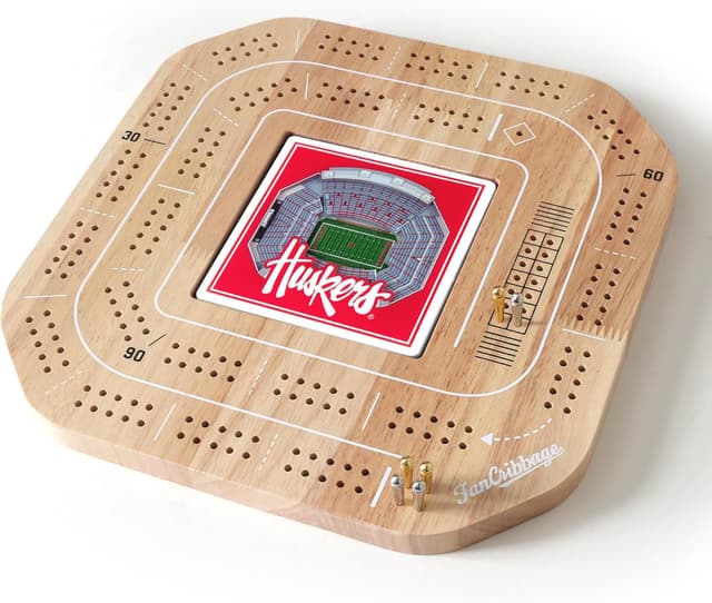 Detalle 2 de YouTheFan NCAA Licensed Fan Cribbage Wood Board Game for Two Players
