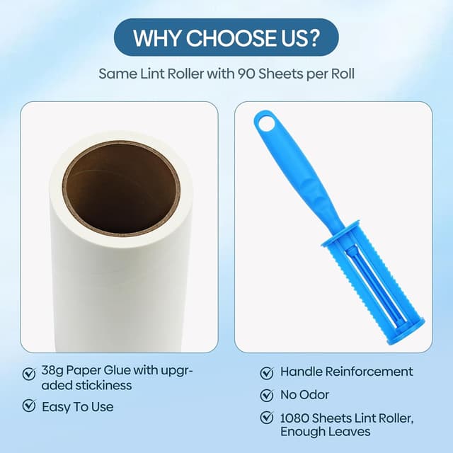 Thumbnail 2 de ELAKIRI Fusselrolle 1080 Blatt 🧹