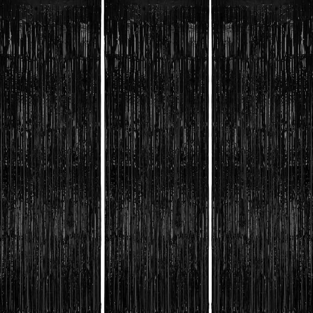 Detalle de DECOCKRAT Foil Fringe Backdrop 3 Pack, 3.3x8.2 FT
