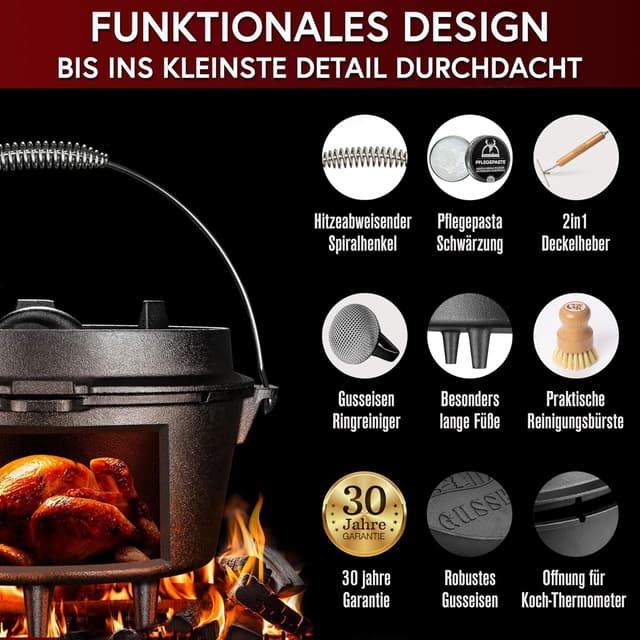 Thumbnail 4 de GUSSKÖNIG Dutch Oven Set 4,5L Eingebrannter Schmortopf