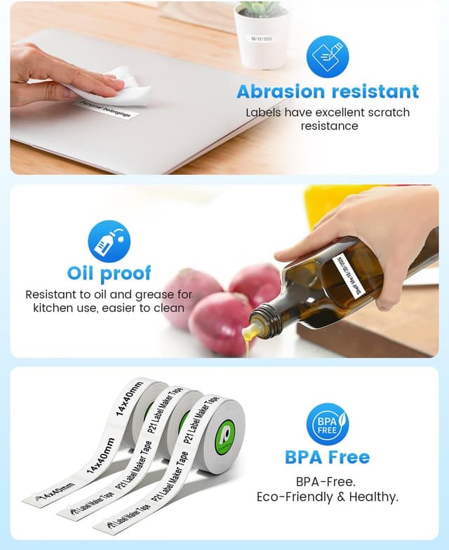 Detalle 1 de 14x40mm thermal label tape for P21