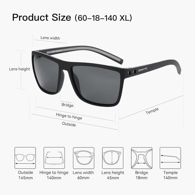 Thumbnail 4 de ZENOTTIC Polarized Sunglasses UV400 protection 🕶