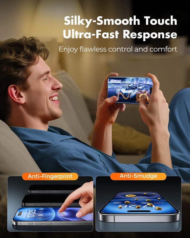 Detalle 2 de UNBREAKcable 2+2 Pack Screen Protector & Camera Lens Protector for iPhone 16 (6.1")