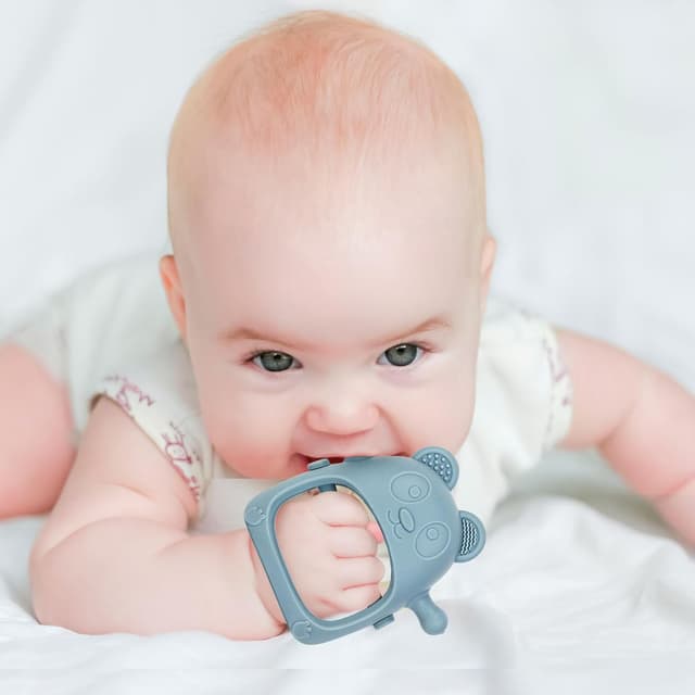 Detalle de Eascrozn Baby Teething Toys (Set of 3) Silicone Teething Mittens for 3+ Months