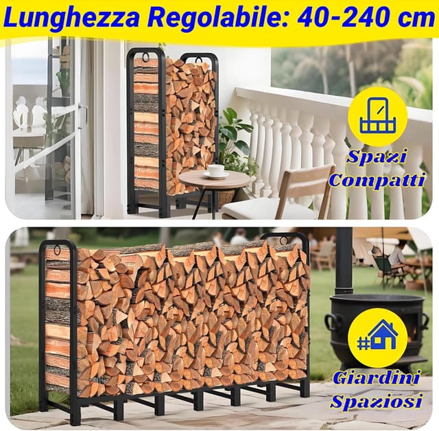 Thumbnail 4 de Amagabeli 244x122x35,6 cm portalegna in metallo per esterno