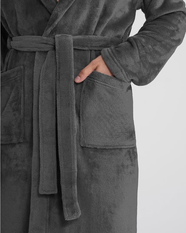 Thumbnail 4 de Twinzen Morgenmantel Kuschelfleece unisex Schwarz