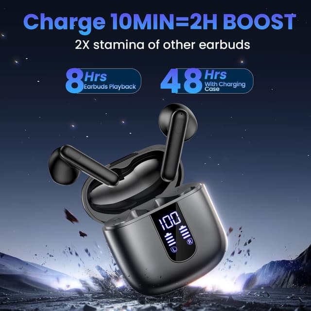 Detalle de Haqquio Wireless Earbuds 48H Bluetooth Earbuds