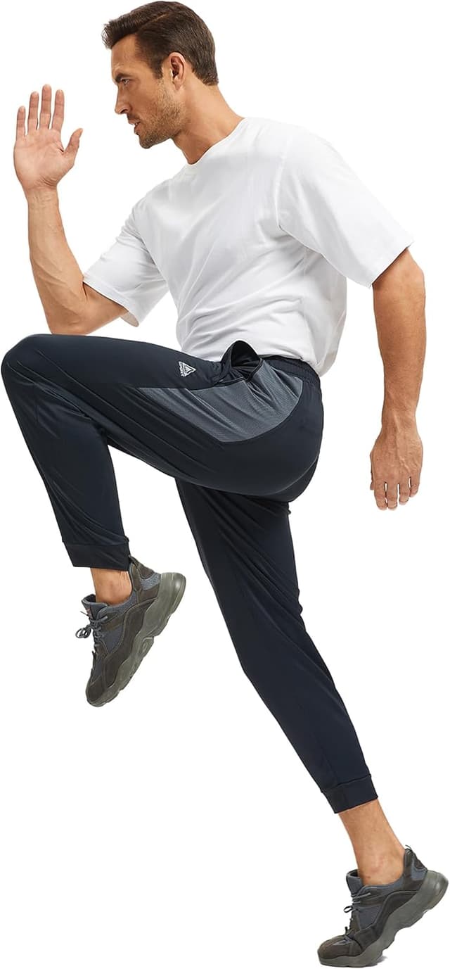 Detalle de AMZSPORT pantaloni da jogging uomo leggeri con tasche a zip traspiranti