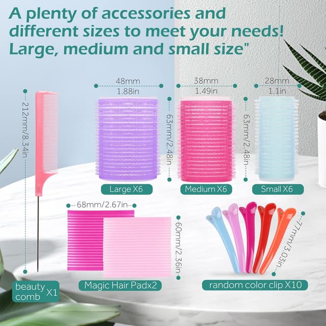 Detalle 2 de GeeRic bigoudis auto-agrippants, 33 pièces