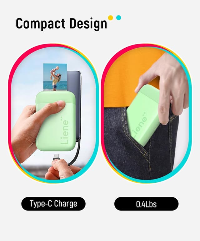 Thumbnail 1 de Liene 2x3-inch mini photo printer with Bluetooth