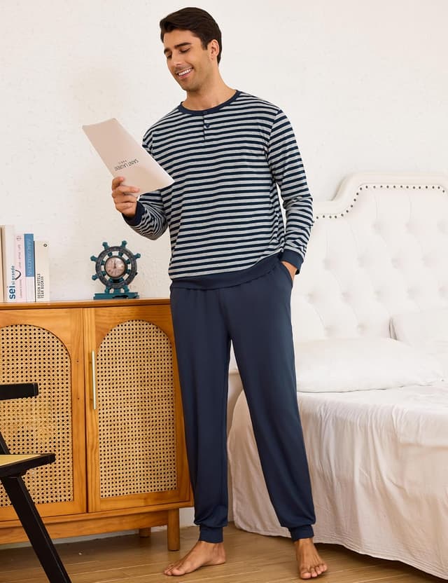 Detalle 1 de Crewhpo Pijama Hombre Largo Invierno