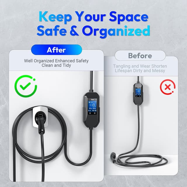 Thumbnail 2 de Tera EV Ladegerät Halter Typ‑2 Wandhalterung Weiß