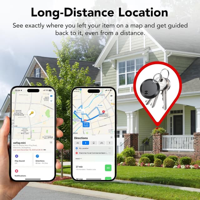 Detalle 2 de Smart Air Traceur Tag (lot de 4) compatible Apple Find My – localisateur de clés, portefeuilles, valises et sacs