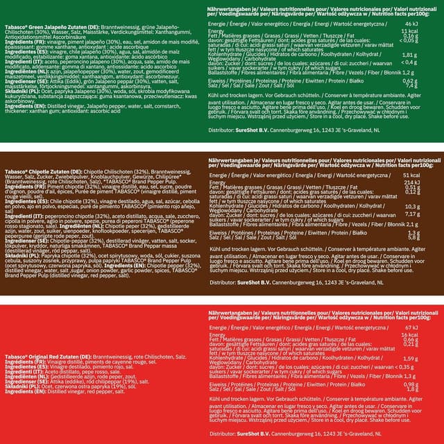 Thumbnail 1 de TABASCO BoĂźte cadeau 5 bouteilles đ¶