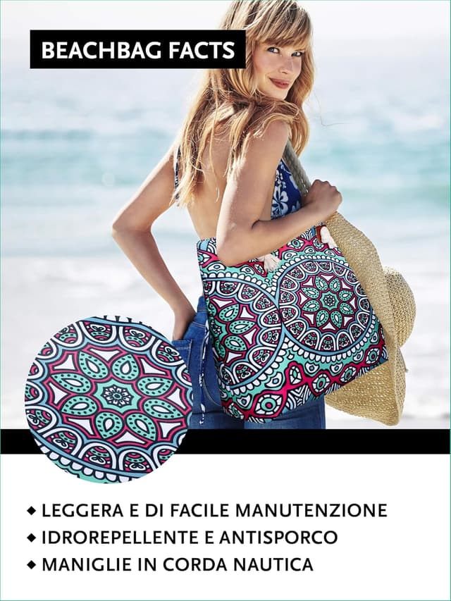 Detalle de DonDon Grande borsa da spiaggia 58 cm