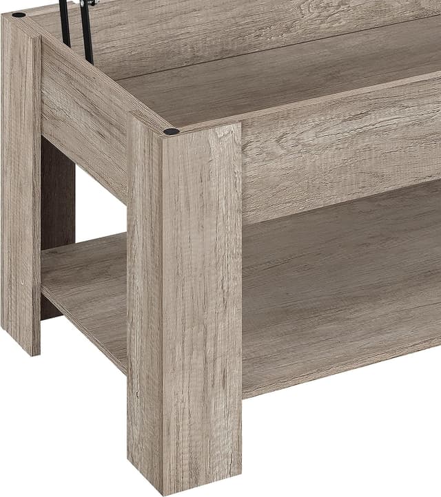 Thumbnail 5 de Yaheetech mesa centro elevable con estante gris 120x59 cm