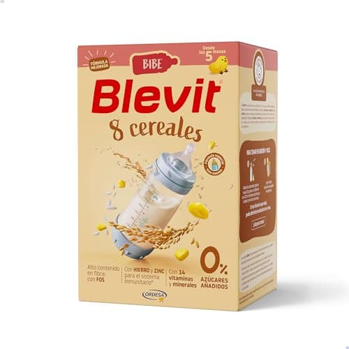 Detalle de Blevit Bibe 8 Cereales (500 g) – Papilla de 8 cereales desde los 5 meses con 14 vitaminas y minerales
