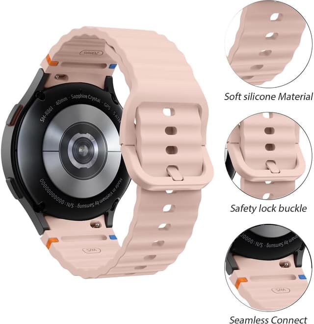 Detalle de BYISYUE 20mm silicone sport watch strap