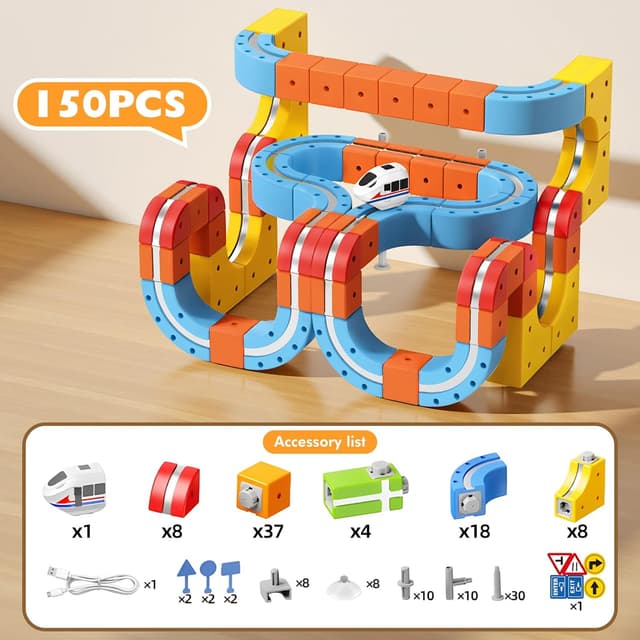 Detalle de 150-teilige Cube-Track Bahn für Kinder