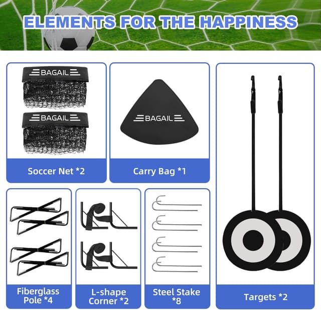 Detalle de Bagail Football Goal rete calcio pop up 120×90×90 cm