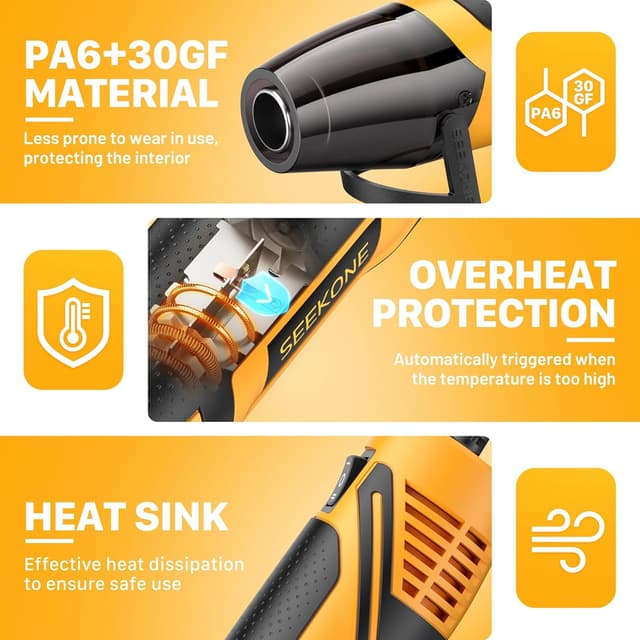 Thumbnail 3 de SEEKONE Mini Heat Gun 350W 1.5s Fast Heat