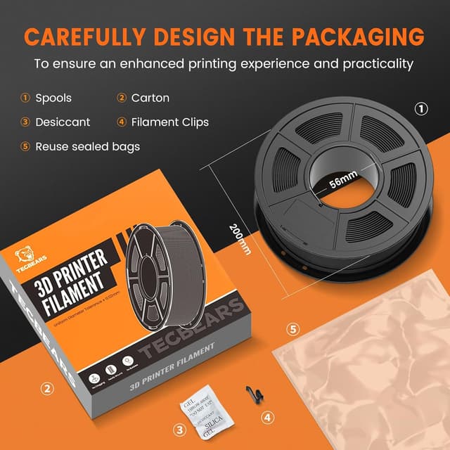 Thumbnail 5 de TECBEARS PETG Filament 1.75 mm Bundle 4 kg