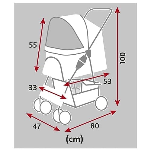 Detalle 2 de TRIXIE Carricoche 47 x 100 x 80 cm, Gris: 9 kg, 4, 9 kg