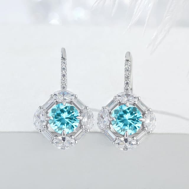 Detalle 2 de jiamiaoi 18 Karat Weißgold plattiert Ohrringe Hängend mit Zirkonia (925 Sterling Silber)