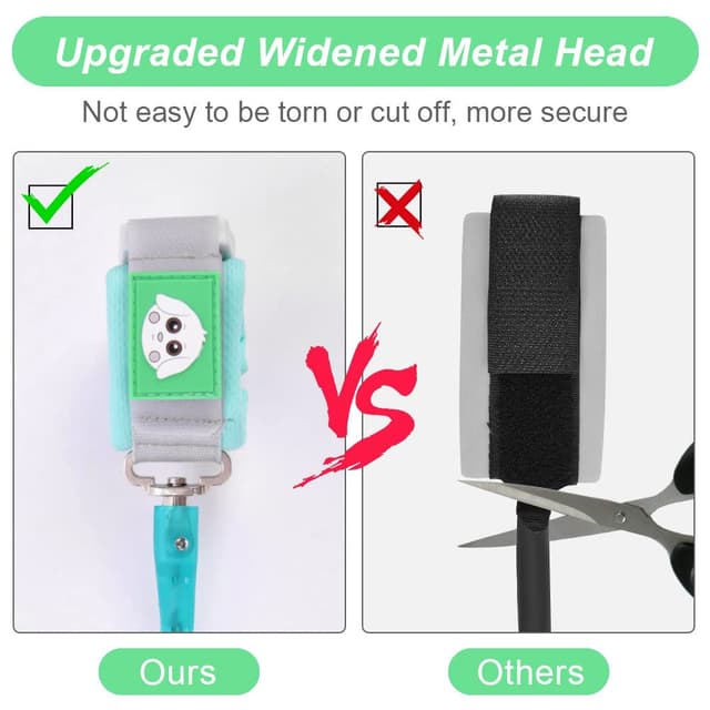 Detalle 2 de AOMIG Baby Anti-verloren Gürtel mit 360° drehbarer Handgelenk-Leine (Sicherheitsschloss) – Grün