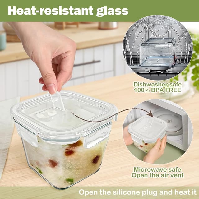 Thumbnail 4 de 32 oz Glass Soup Containers 4 Pack